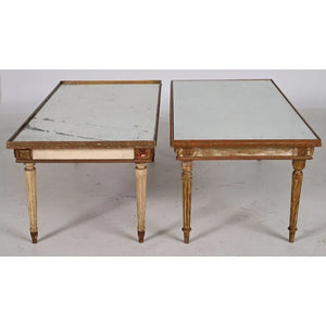 Paire de table basse en bois de Style Louis XVI