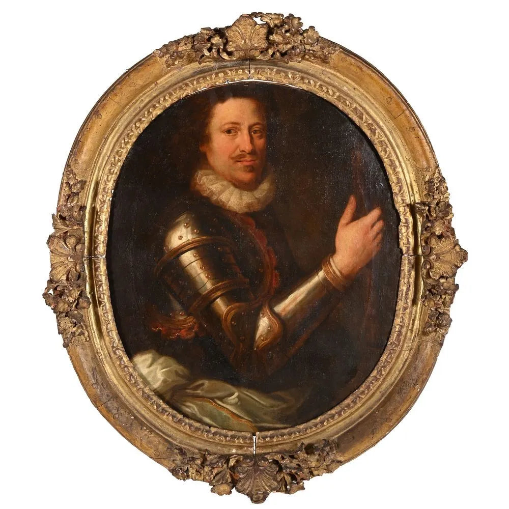 École Française vers 1700. « Portrait du Maréchal de Camps tenant son bâton de Maréchal ».