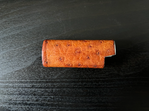 Etui à briquet en cuir d'autruche XXᵉ