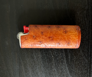 Etui à briquet en cuir d'autruche XXᵉ