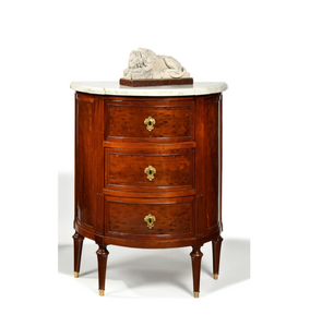 Commode demi-lune en acajou et placage d’acajou Estampillée F.SCHEY.