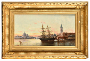 Henri VAN WYK (1833-1899) Venise, le grand canal Huile sur panneau